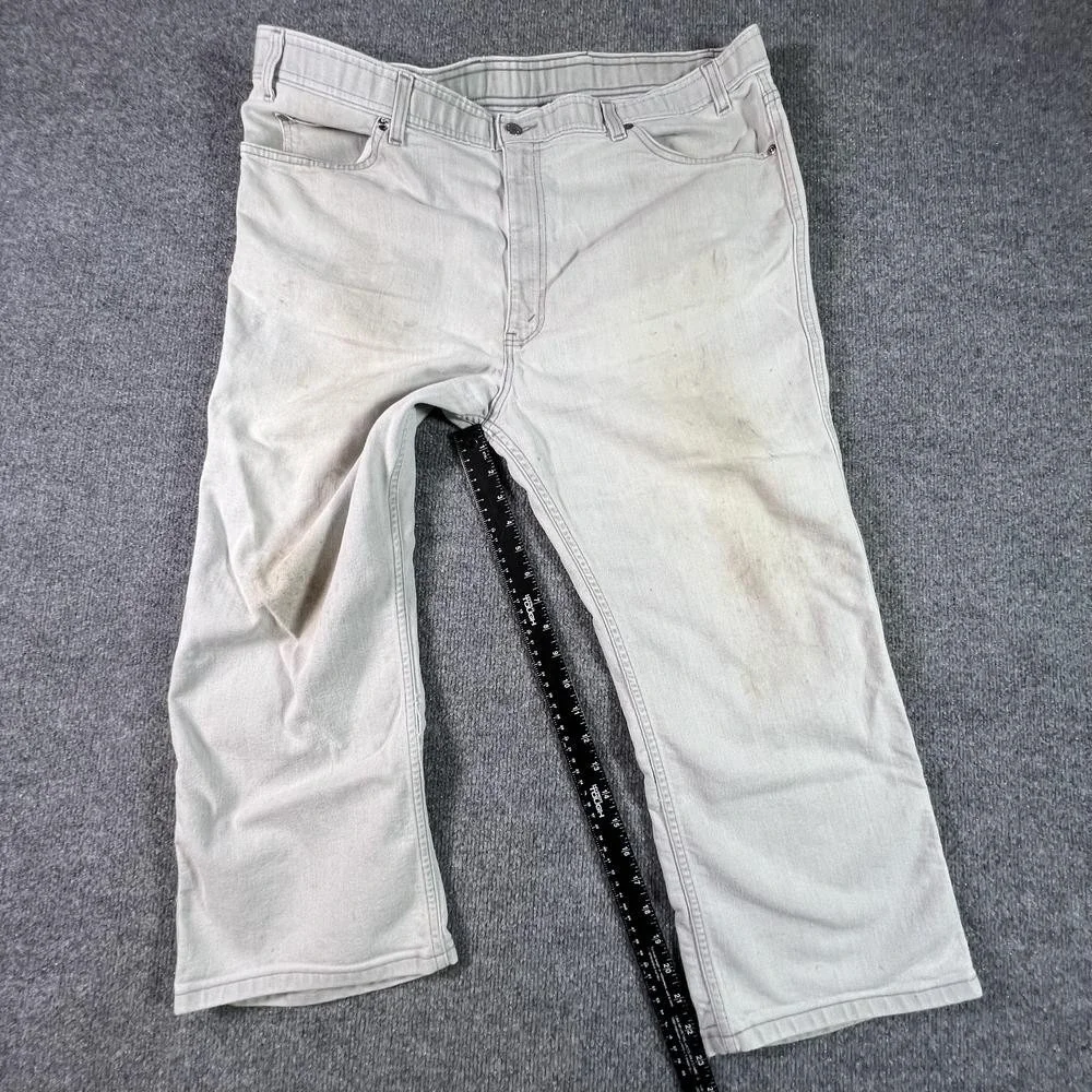 Vintage Levis Jeans Mens 44x23 Gray Cotton Denim Straight Leg Workwear Capri